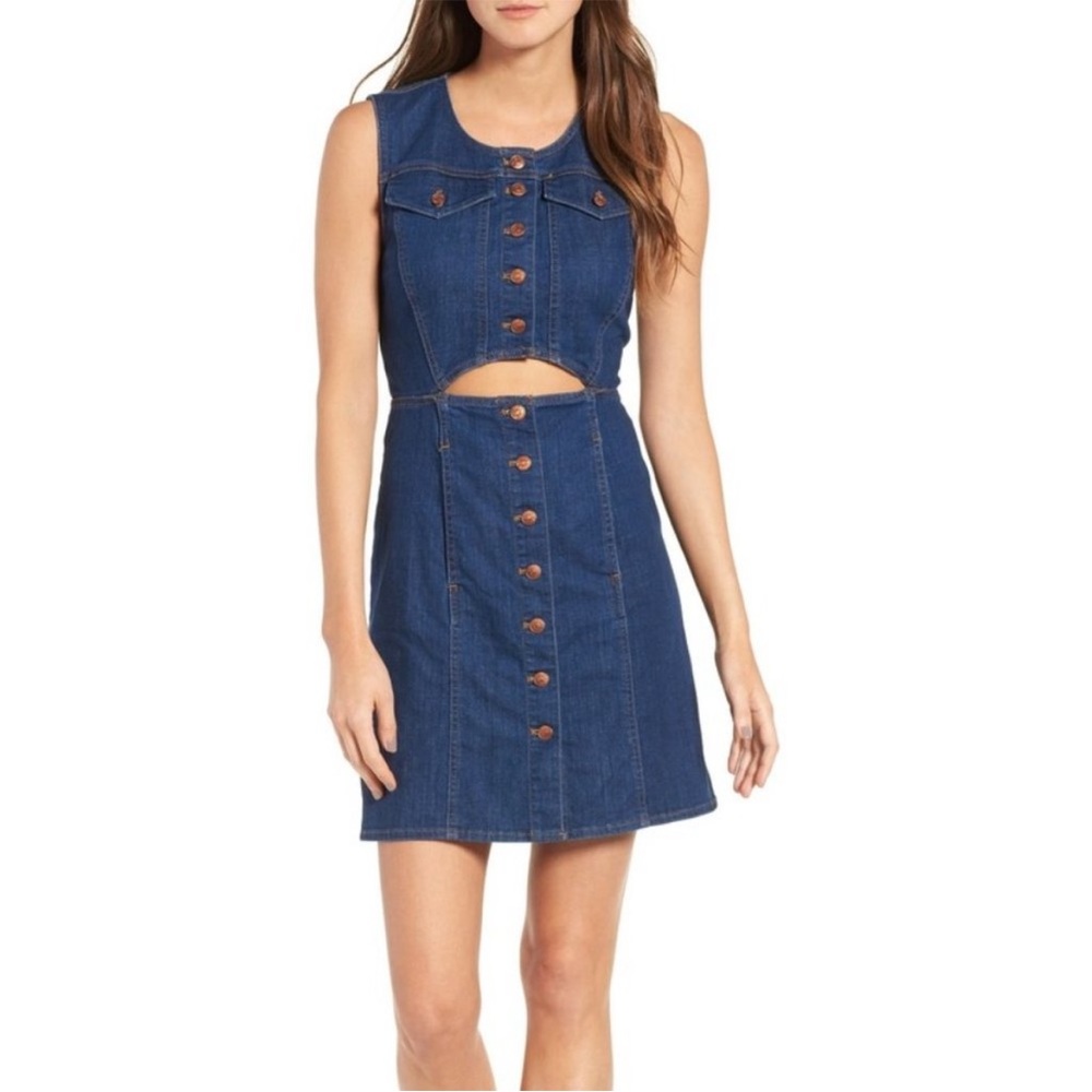 Madewell cutout denim dress size 4